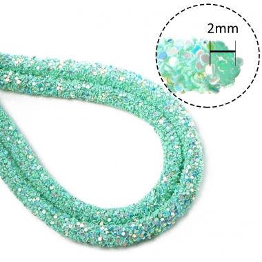 Шнур силиконовый с БЛЕСКОМ 6мм Мятный