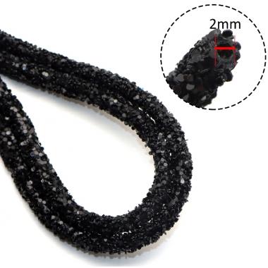 Шнур силиконовый с БЛЕСКОМ 6мм Чёрный