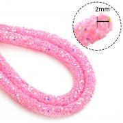 Шнур силиконовый с БЛЕСКОМ 6мм Светло-розовый