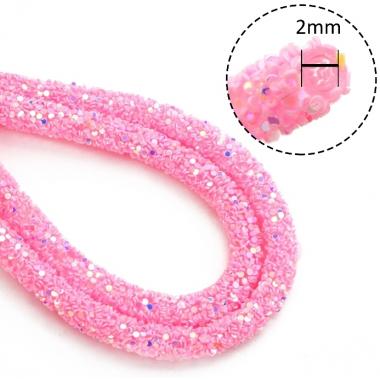 Шнур силиконовый с БЛЕСКОМ 6мм Светло-розовый