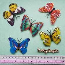 Бабочки декоративные 3D с блеском 7см (5шт)